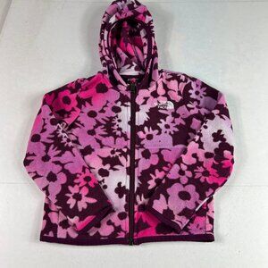The North Face Sweatshirt Kids Infant 3 Pink Floral Faded Fleece Full Zip Hoodie